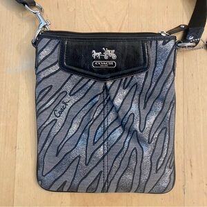 Coach Madison Lurex Zebra Print Crossbody Bag